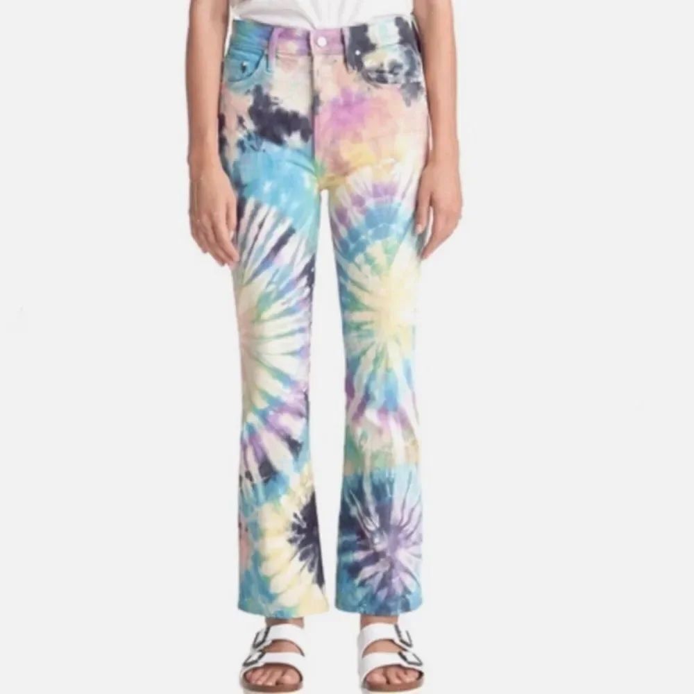 Mother Superior The Tripper Tie Dye Crop Jeans In Swirling Secrets Women’s 26
